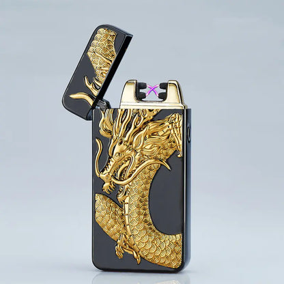 3D Relief USB Rechargeable Dual Arc Lighter