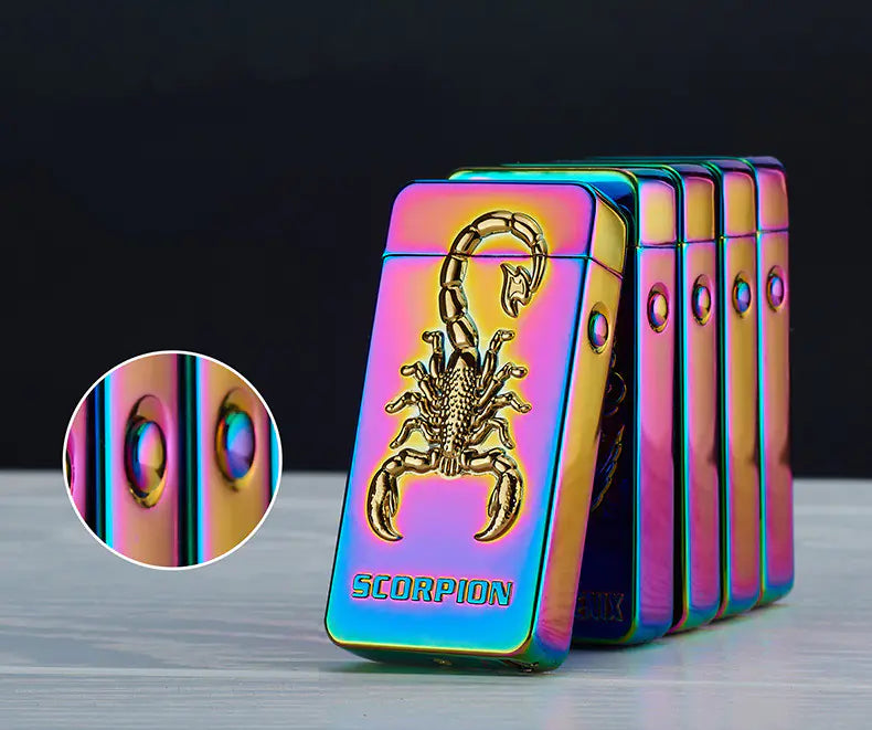 3D Relief USB Rechargeable Dual Arc Lighter