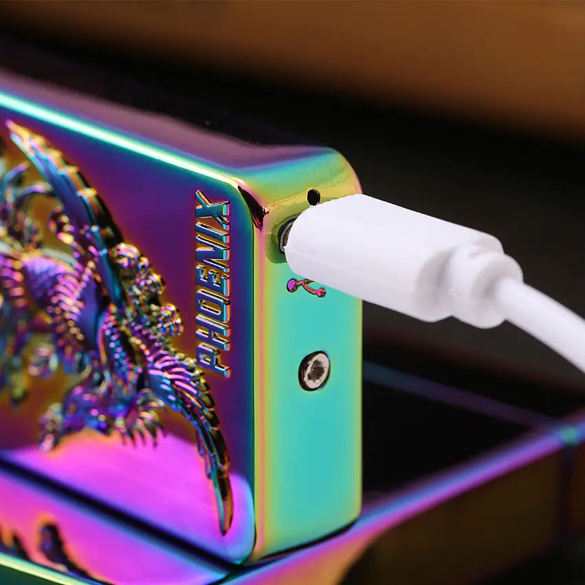 3D Relief USB Rechargeable Dual Arc Lighter