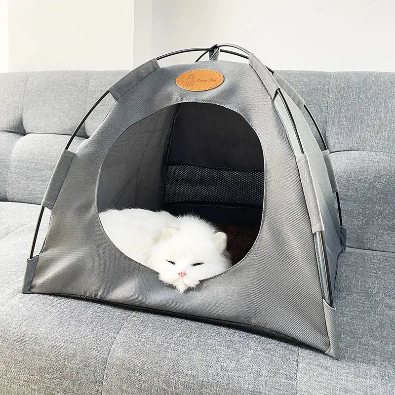 Indoor Cat Tent with Cushion for Cozy Camping Bed
