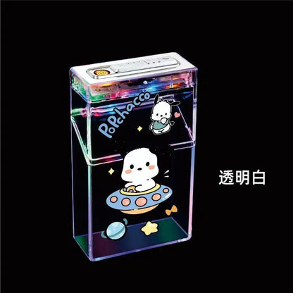 Cute Rechargeable Lighter with Transparent Case Gift