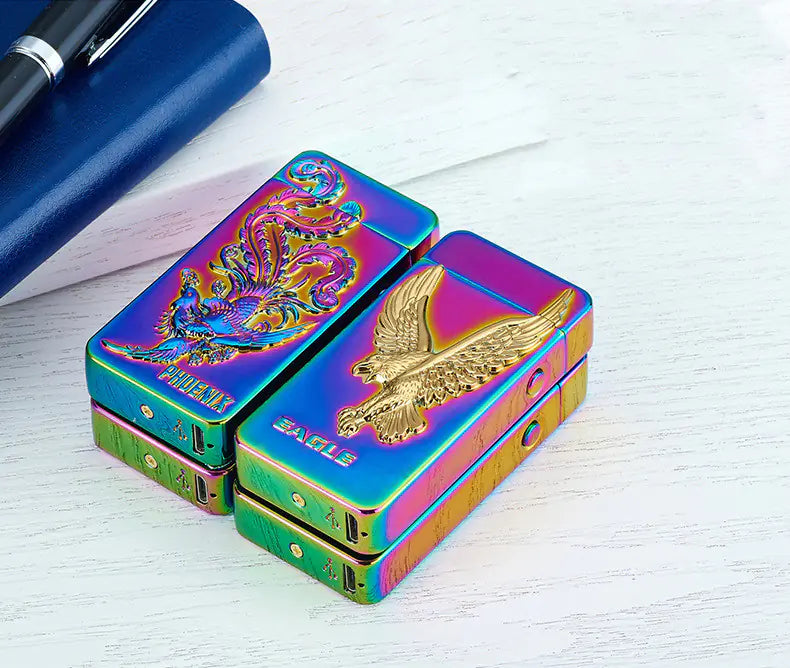 3D Relief USB Rechargeable Dual Arc Lighter