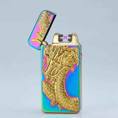 3D Relief USB Rechargeable Dual Arc Lighter