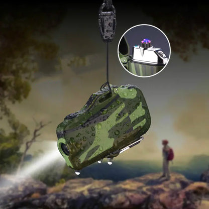 Outdoor Dual Arc Lighter with Flashlight and USB Charge