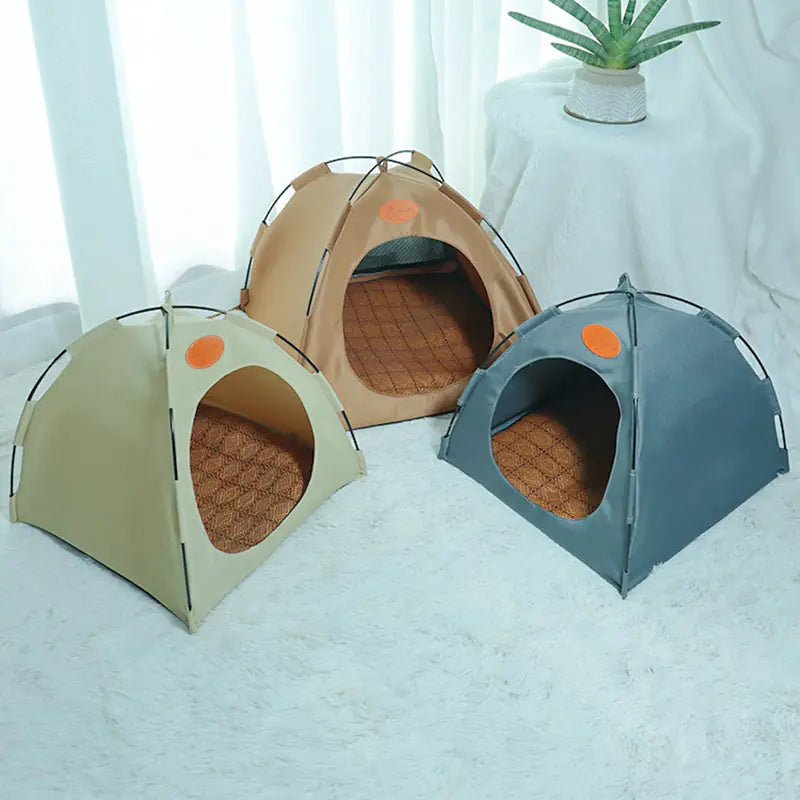 Indoor Cat Tent with Cushion for Cozy Camping Bed