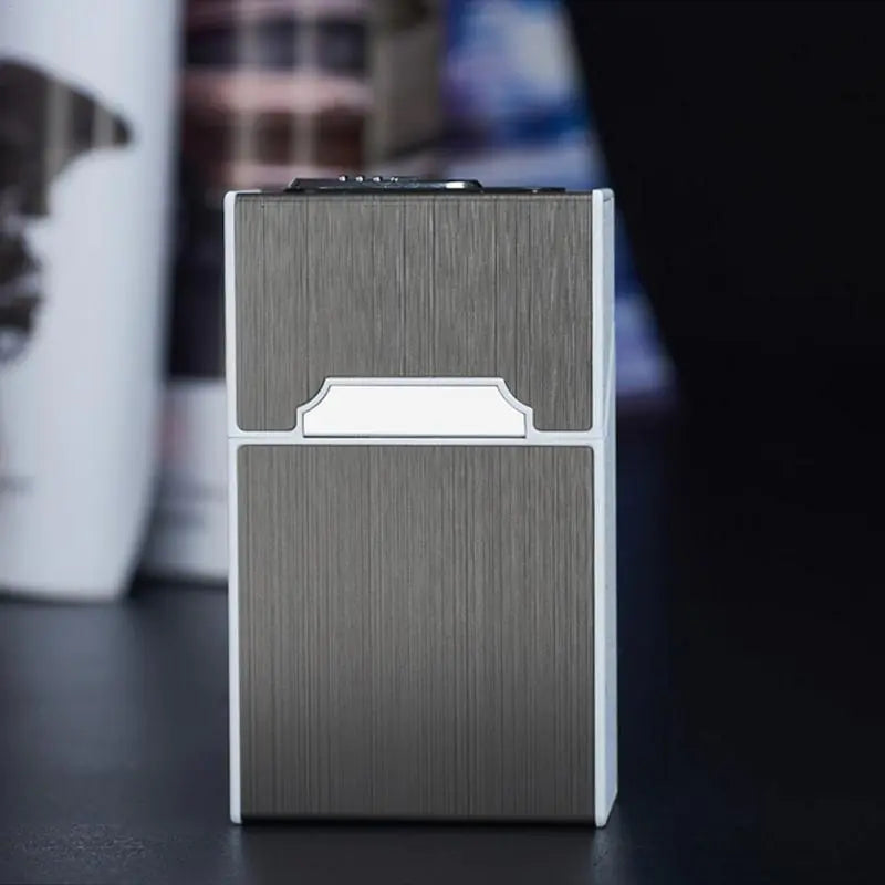 USB Rechargeable Metal Cigarette Case for 20 Cigarettes