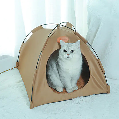 Indoor Cat Tent with Cushion for Cozy Camping Bed