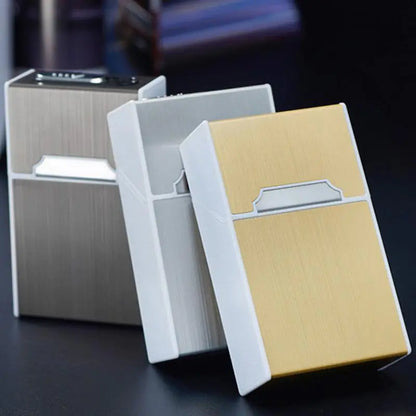 USB Rechargeable Metal Cigarette Case for 20 Cigarettes